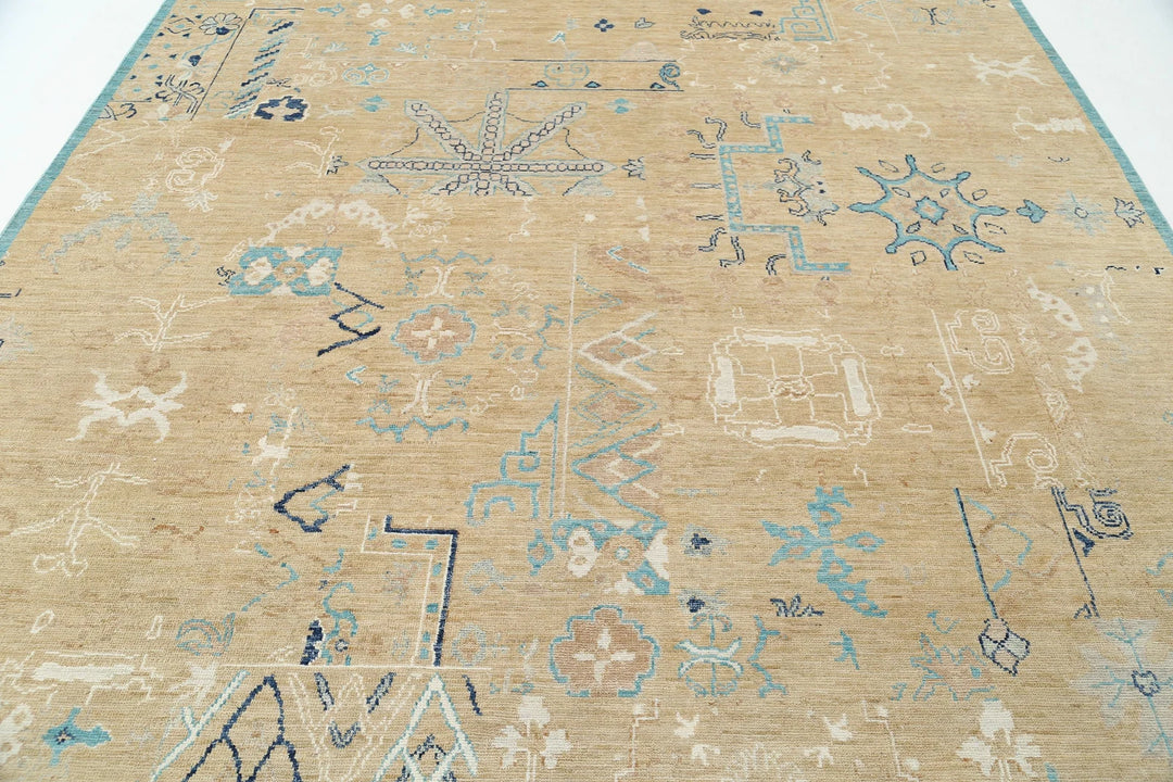 Afghan Khotan Rug 8' 10" x 12' 6" Hand-Knotted | No. AT31710