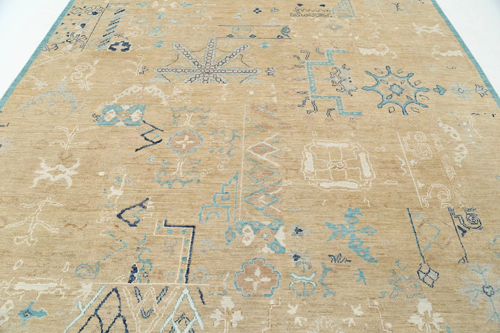 Afghan Khotan Rug 8' 10" x 12' 6" Hand-Knotted | No. AT31710