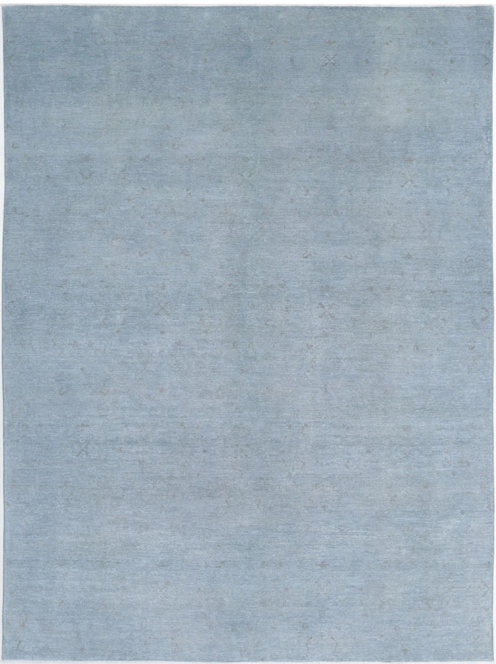 Grey Afghan Overdye Rug 8' 5" x 11' 6" Hand-Knotted | No. AT31747