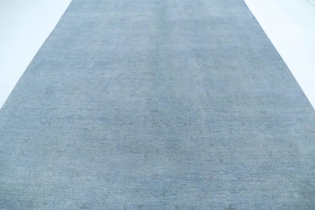 Grey Afghan Overdye Rug 8' 5" x 11' 6" Hand-Knotted | No. AT31747