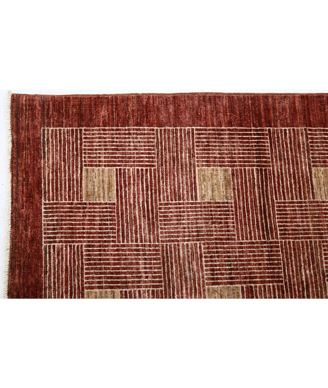 Afghan Modcar Rug 5' 11" x 8' 5" Hand-Knotted | No. AT31895