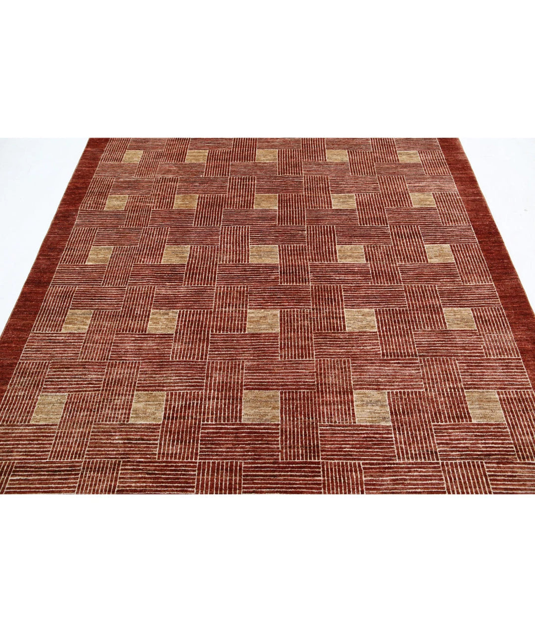 Afghan Modcar Rug 5' 11" x 8' 5" Hand-Knotted | No. AT31895