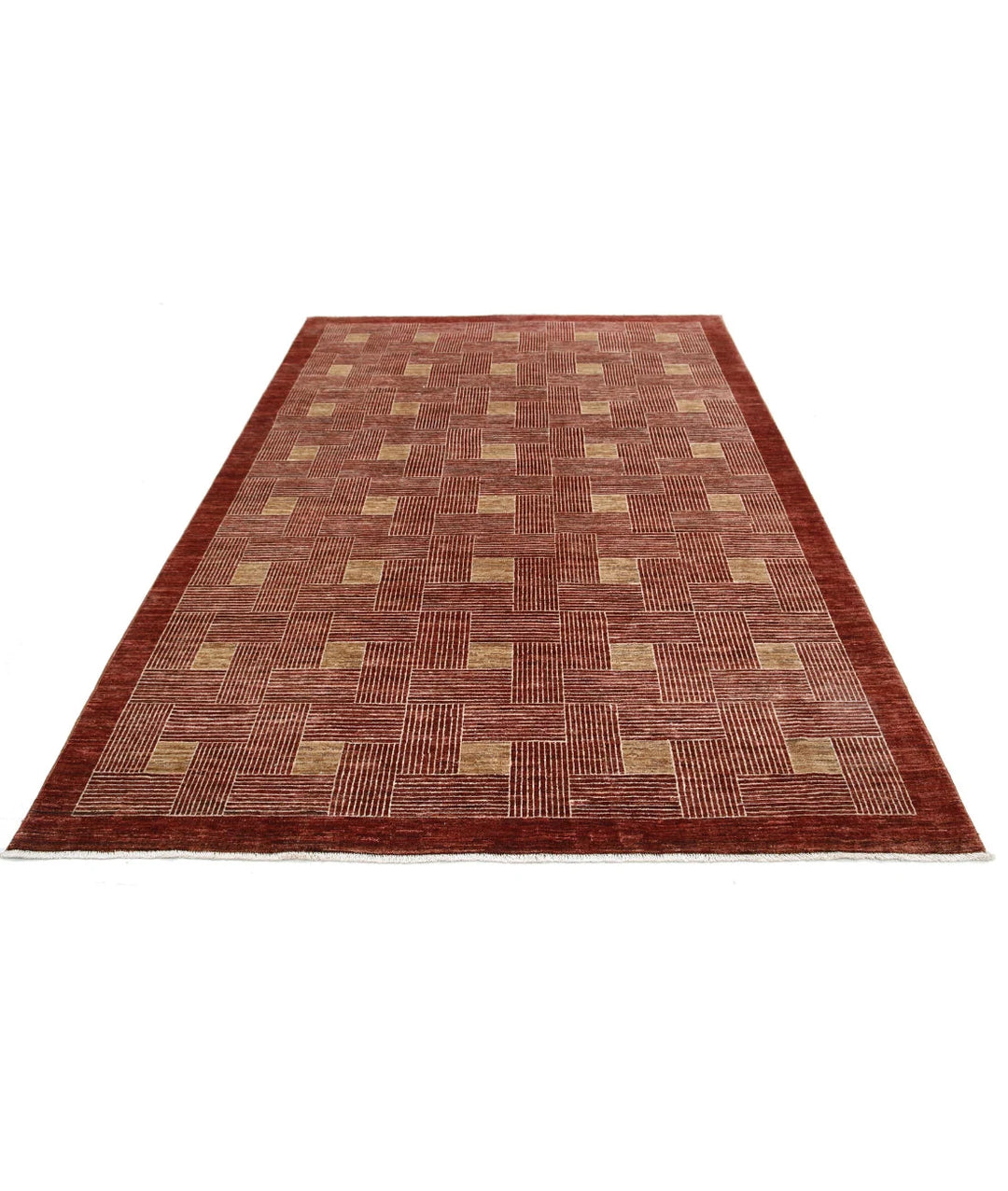 Afghan Modcar Rug 5' 11" x 8' 5" Hand-Knotted | No. AT31895