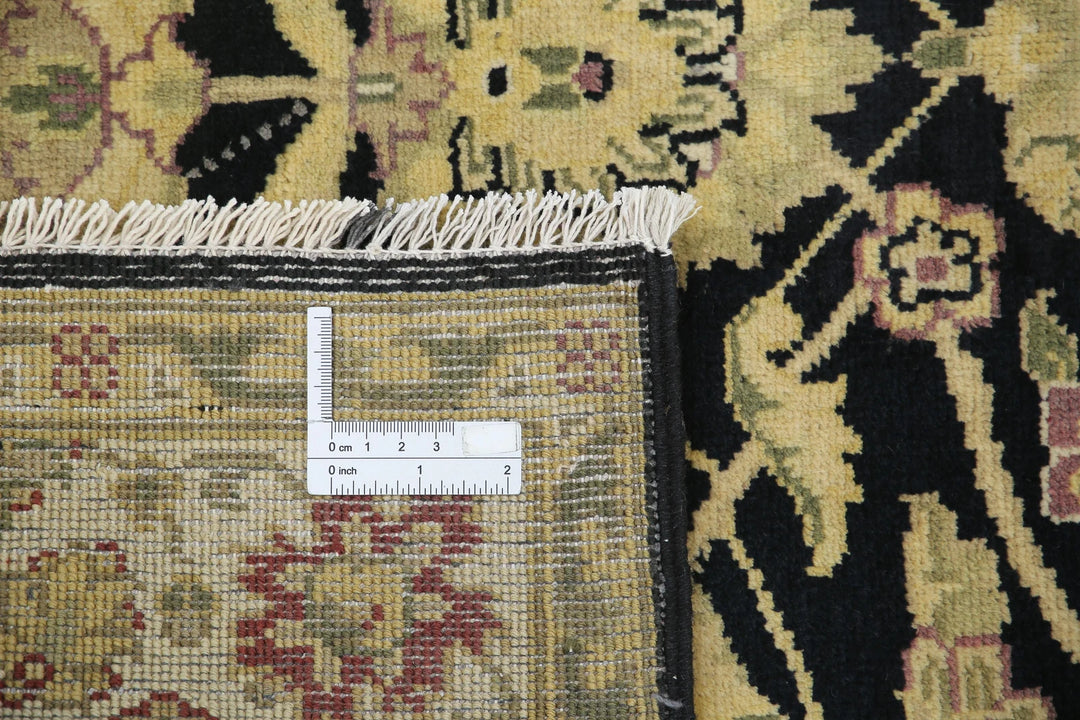 Black Indian Ziegler Rug 4' 0" x 5' 9" Hand-Knotted | No. AT31919