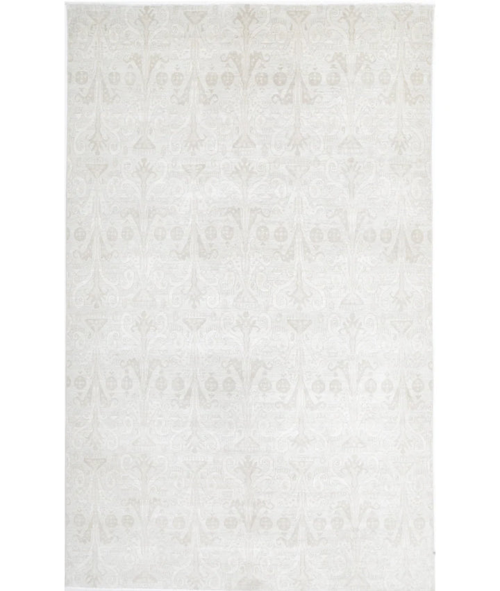 Teal Afghan Tabriz Rug 5' 10" x 9' 5" Hand-Knotted | No. AT31935