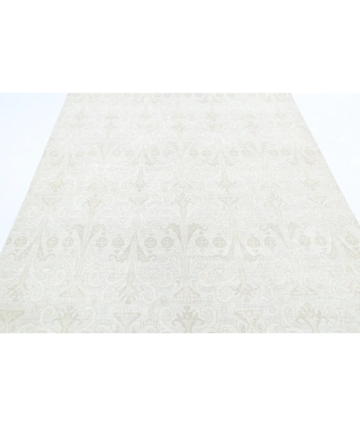 Teal Afghan Tabriz Rug 5' 10" x 9' 5" Hand-Knotted | No. AT31935