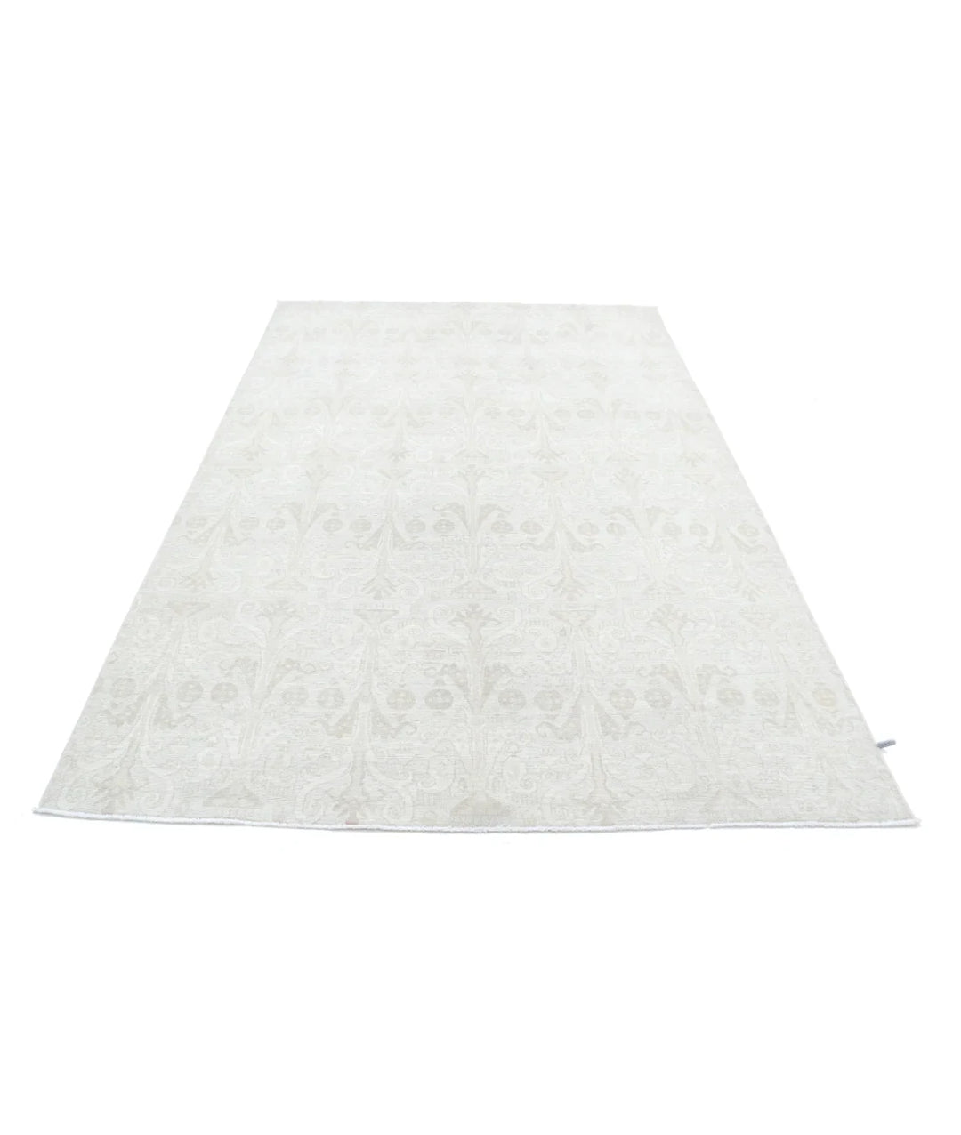 Teal Afghan Tabriz Rug 5' 10" x 9' 5" Hand-Knotted | No. AT31935