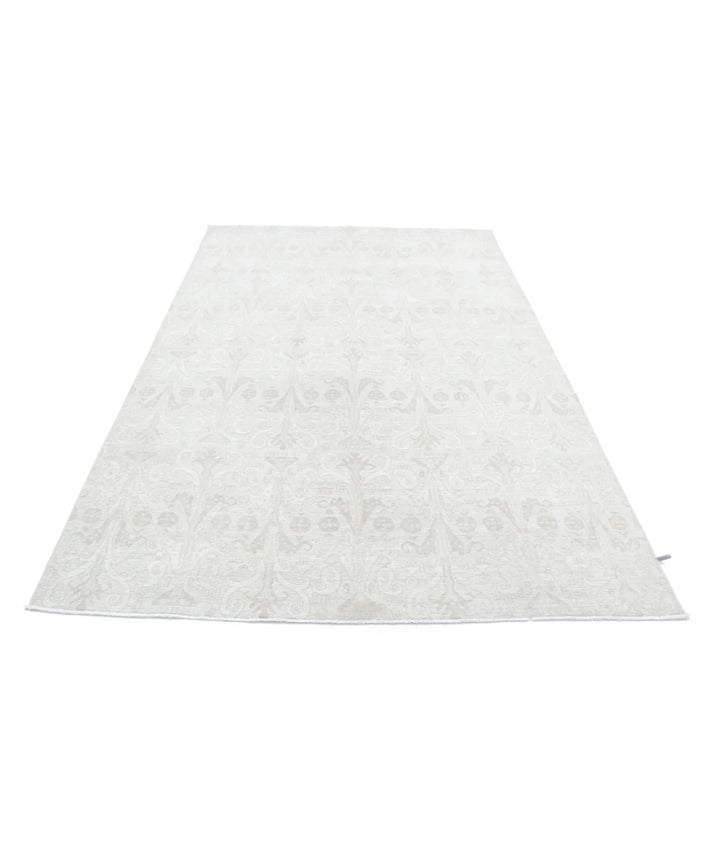 Teal Afghan Tabriz Rug 5' 10" x 9' 5" Hand-Knotted | No. AT31935