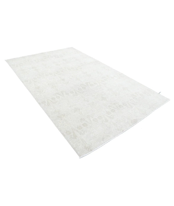 Teal Afghan Tabriz Rug 5' 10" x 9' 5" Hand-Knotted | No. AT31935