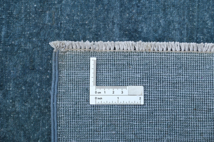 Blue Afghan Overdye Rug 9' 0" x 12' 1" Hand-Knotted | No. AT31954