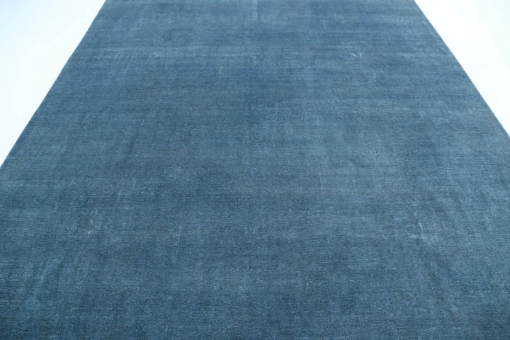 Blue Afghan Overdye Rug 9' 0" x 12' 1" Hand-Knotted | No. AT31954
