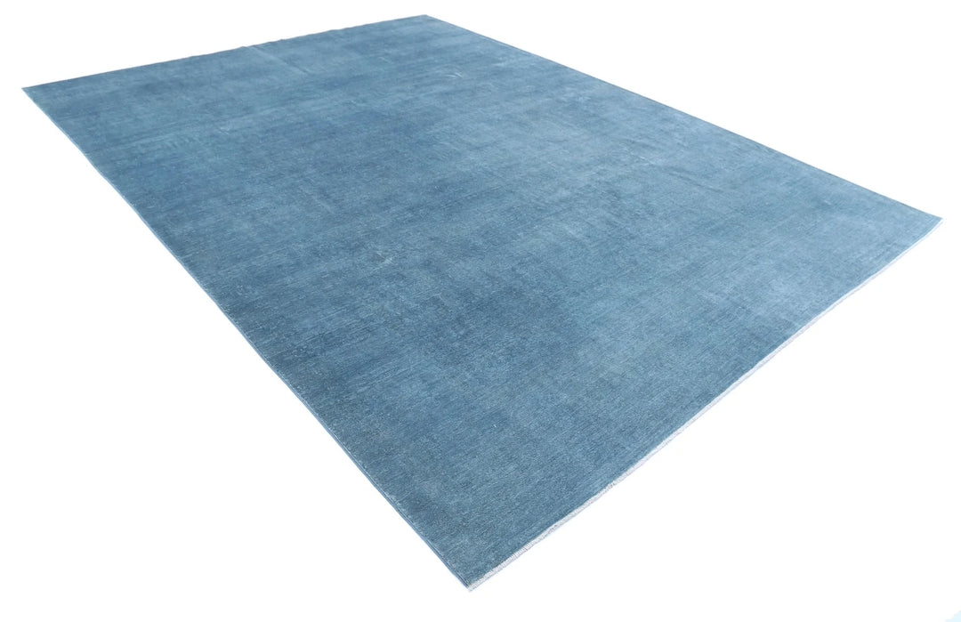 Blue Afghan Overdye Rug 9' 0" x 12' 1" Hand-Knotted | No. AT31954
