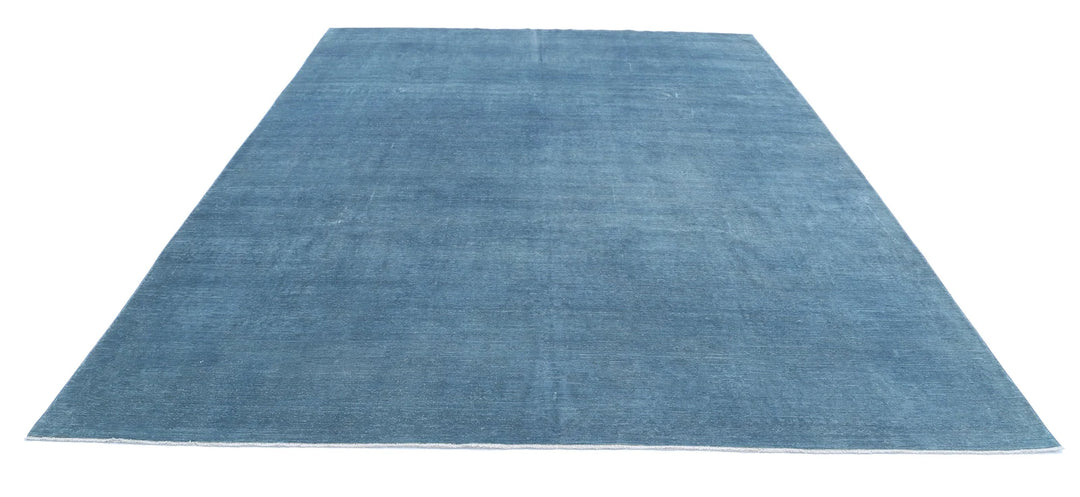 Blue Afghan Overdye Rug 9' 0" x 12' 1" Hand-Knotted | No. AT31954