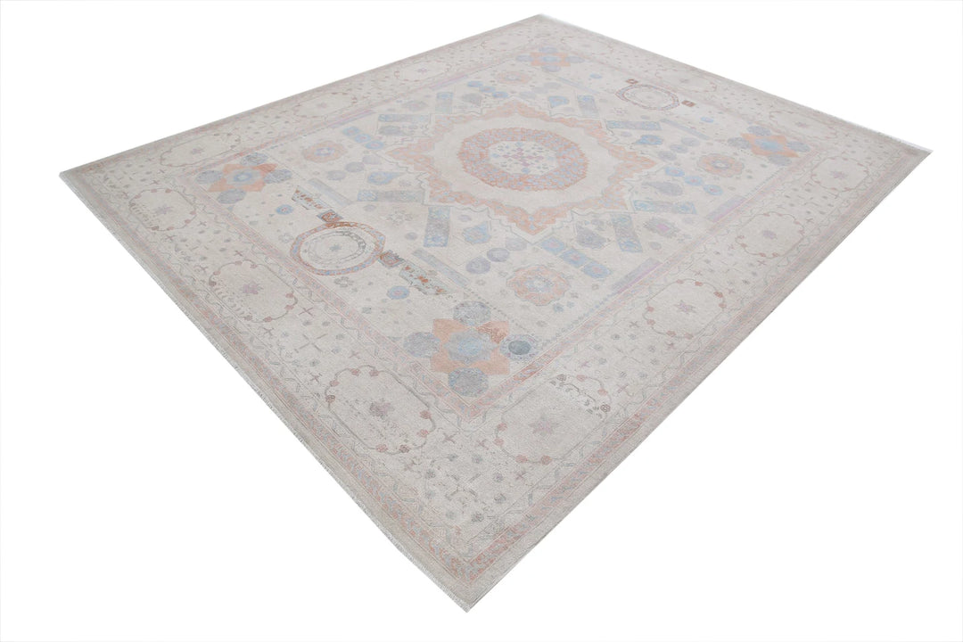Afghan Mamluk Rug 7' 11" x 9' 9" Hand-Knotted | No. AT32059