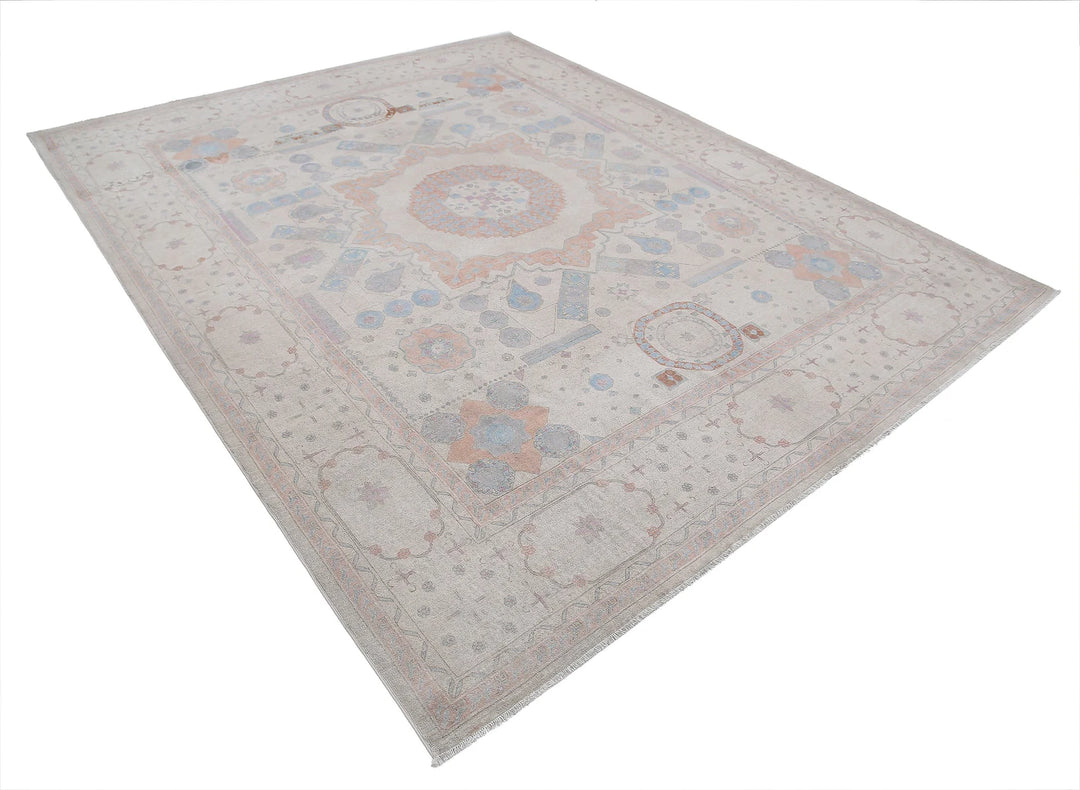 Afghan Mamluk Rug 7' 11" x 9' 9" Hand-Knotted | No. AT32059
