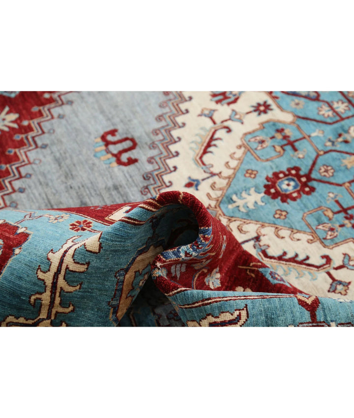 Afghan Heriz Rug 7' 11" x 9' 8" Hand-Knotted | No. AT32132
