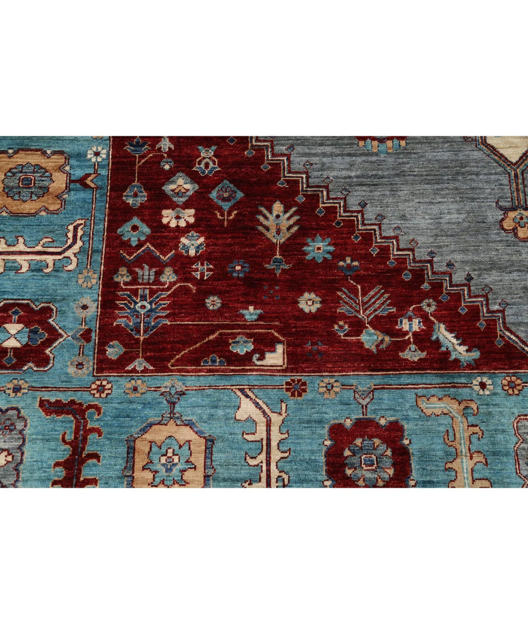 Afghan Heriz Rug 7' 11" x 9' 8" Hand-Knotted | No. AT32132