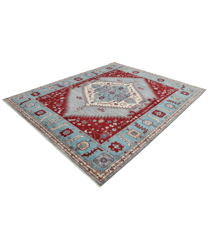 Afghan Heriz Rug 7' 11" x 9' 8" Hand-Knotted | No. AT32132