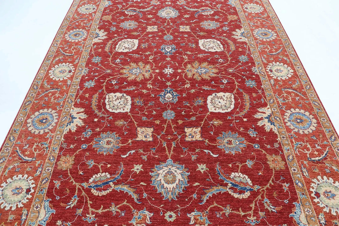 Afghan Ziegler Rug 6' 7" x 10' 2" Hand-Knotted | No. AT32142
