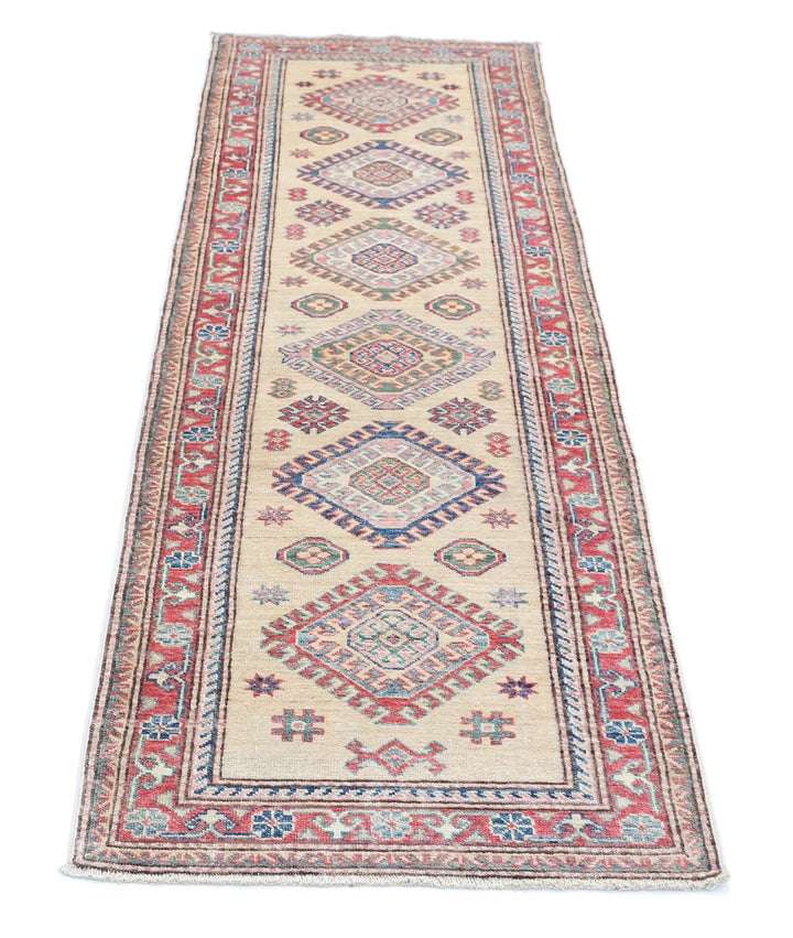 Afghan Royal Kazak Rug 2' 3" x 7' 4" Hand-Knotted | No. AT32203