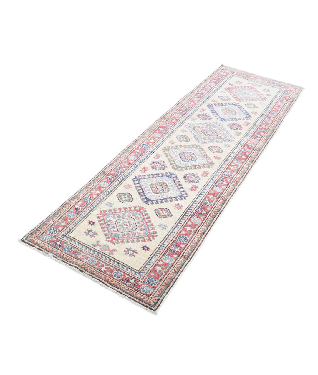 Afghan Royal Kazak Rug 2' 3" x 7' 4" Hand-Knotted | No. AT32203
