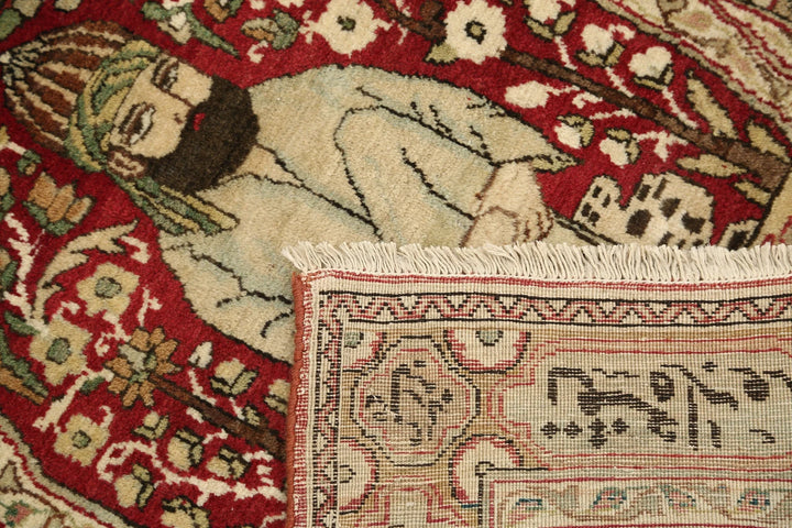 Persian Pictorial Rug 2' 0" x 2' 9" Hand-Knotted | No. AT32219