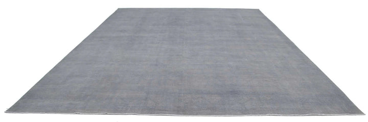 Grey Afghan Overdye Rug 11' 10" x 15' 8" Hand-Knotted | No. AT32222