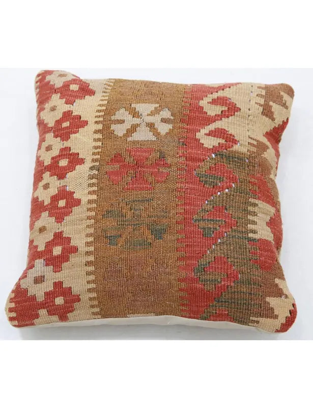 Afghan Tribal Pillow 1' 5" x 1' 5" Hand-Woven | No. AT32238