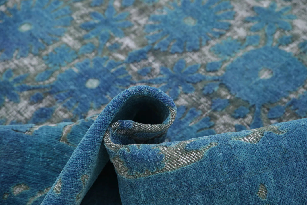 Blue Afghan Oriental Rug 5' 10" x 8' 9" Hand-Knotted | No. AT32243