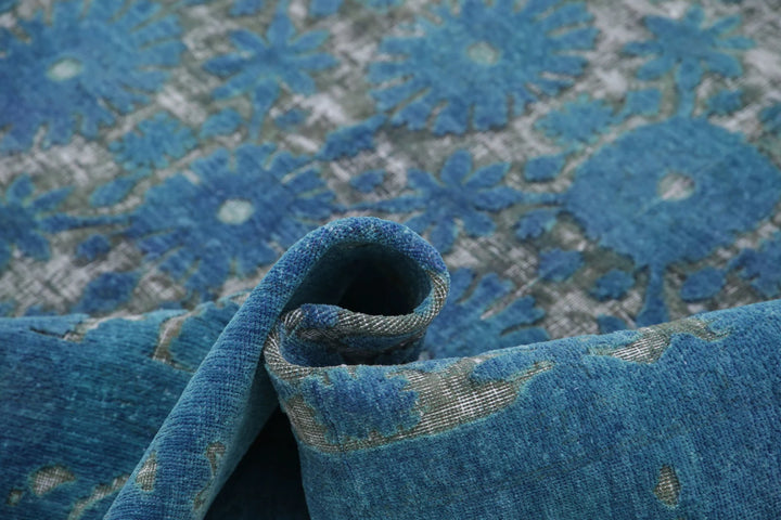 Blue Afghan Oriental Rug 5' 10" x 8' 9" Hand-Knotted | No. AT32243