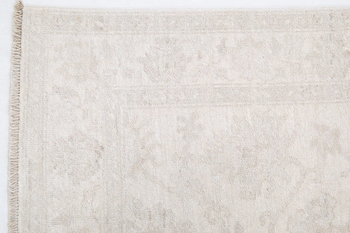 Ivory Afghan Serenity Rug 2' 6" x 9' 5" Hand-Knotted | No. AT32245