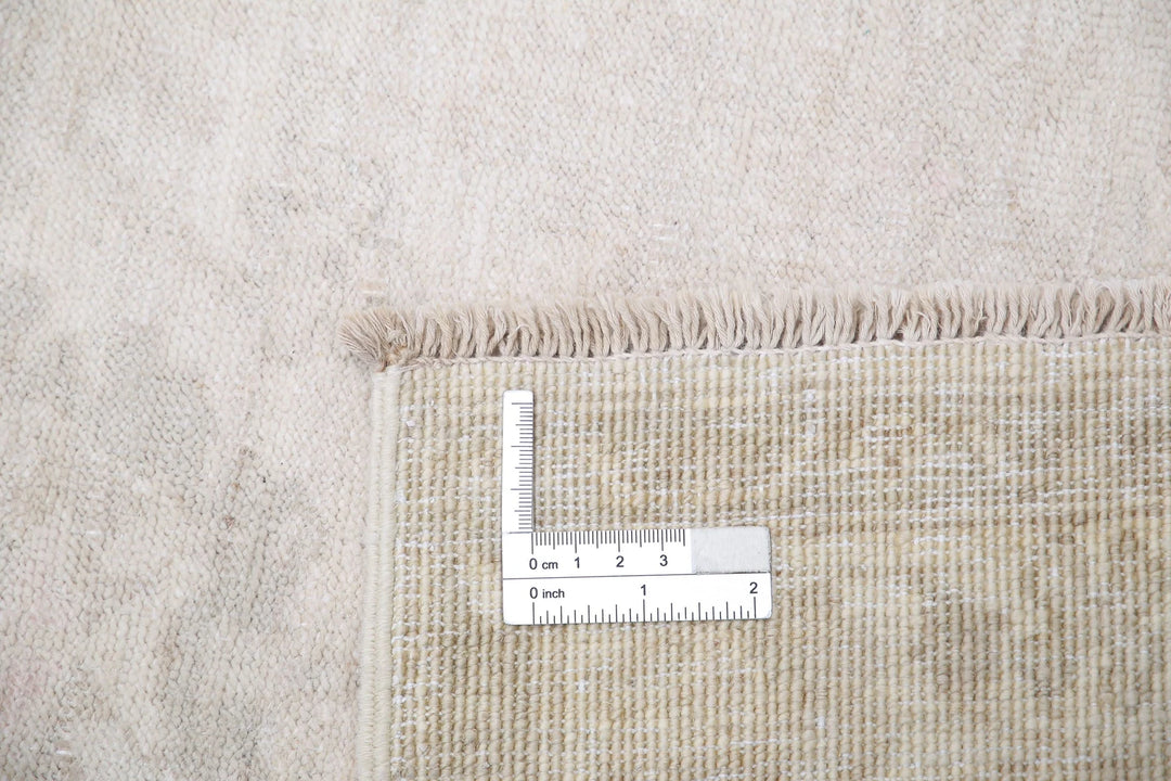 Ivory Afghan Serenity Rug 2' 6" x 9' 5" Hand-Knotted | No. AT32245