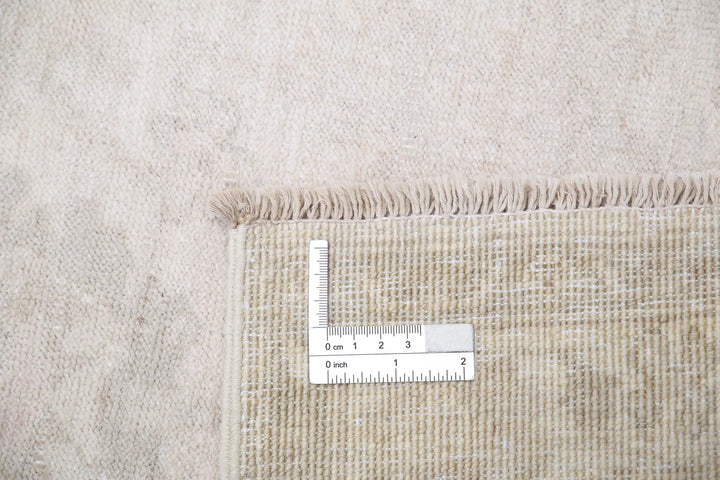 Ivory Afghan Serenity Rug 2' 6" x 9' 5" Hand-Knotted | No. AT32245