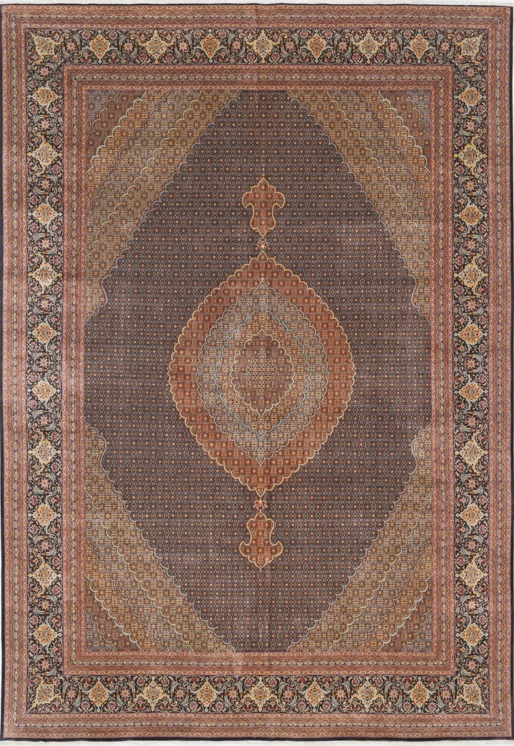 Persian Tabriz Mahi Rug 11' 5" x 16' 6" Hand-Knotted | No. AT32269
