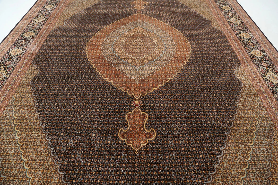 Persian Tabriz Mahi Rug 11' 5" x 16' 6" Hand-Knotted | No. AT32269
