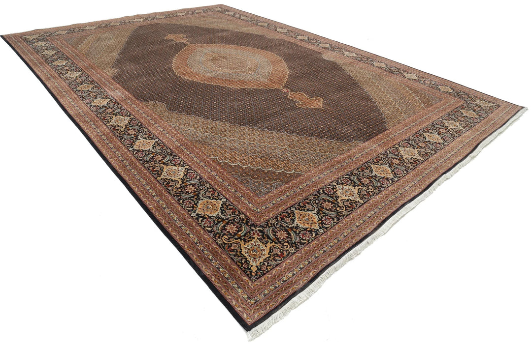 Persian Tabriz Mahi Rug 11' 5" x 16' 6" Hand-Knotted | No. AT32269