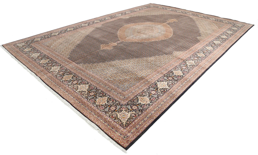 Persian Tabriz Mahi Rug 11' 5" x 16' 6" Hand-Knotted | No. AT32269