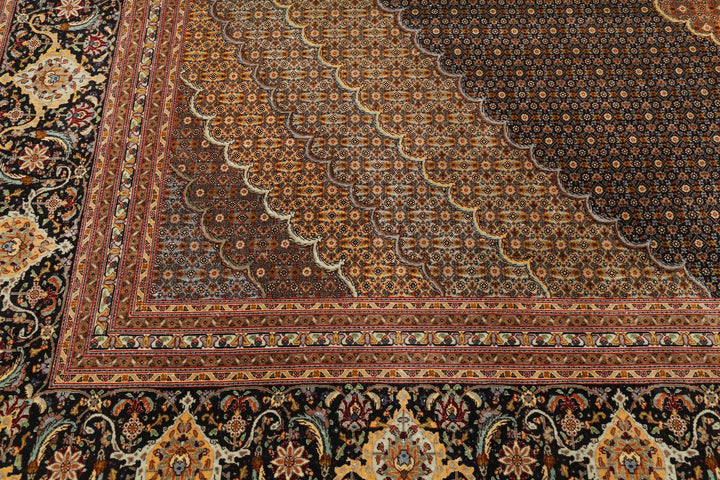 Persian Tabriz Mahi Rug 11' 5" x 16' 6" Hand-Knotted | No. AT32269
