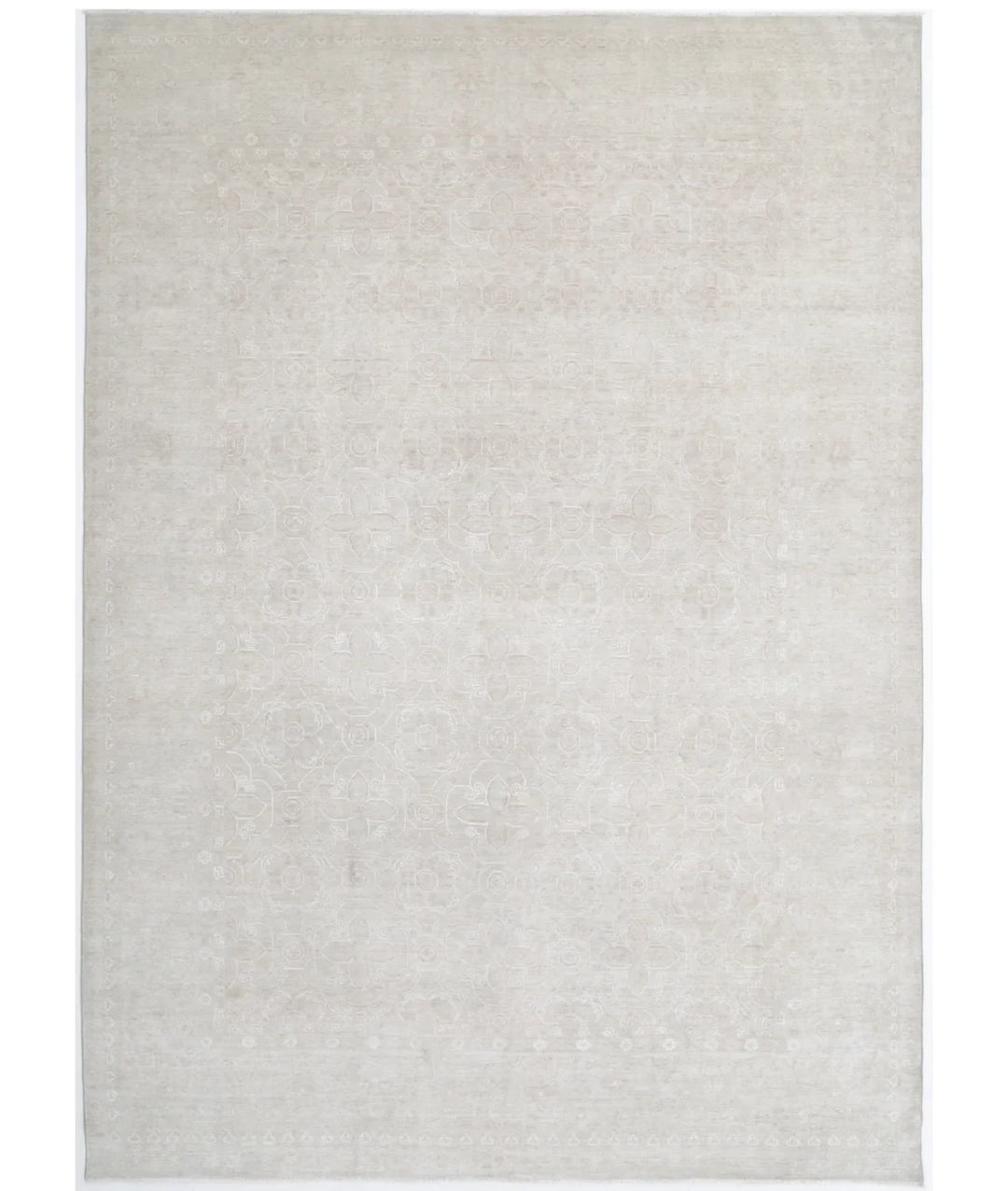 Ivory Afghan Ariana Rug 7' 10" x 11' 0" Hand-Knotted | No. AT323065