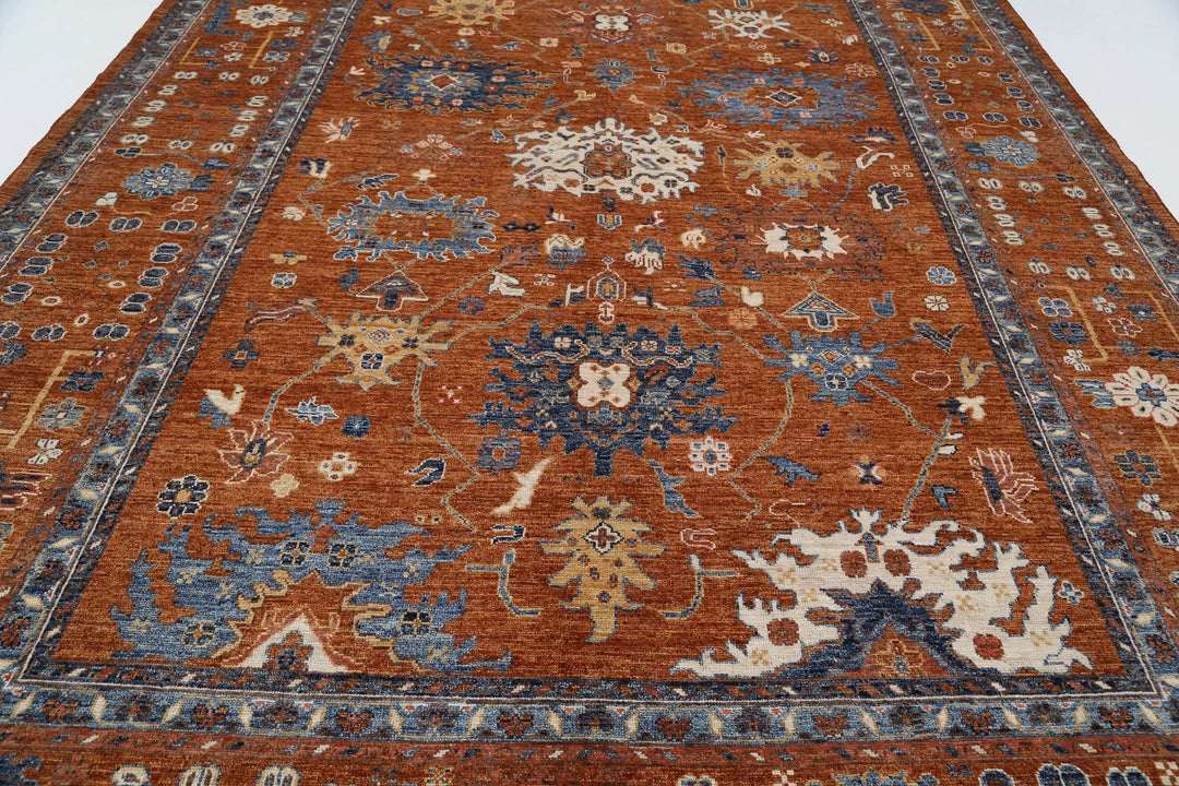 Afghan Oushak Rug 10' 6" x 14' 6" Hand-Knotted | No. AT32347