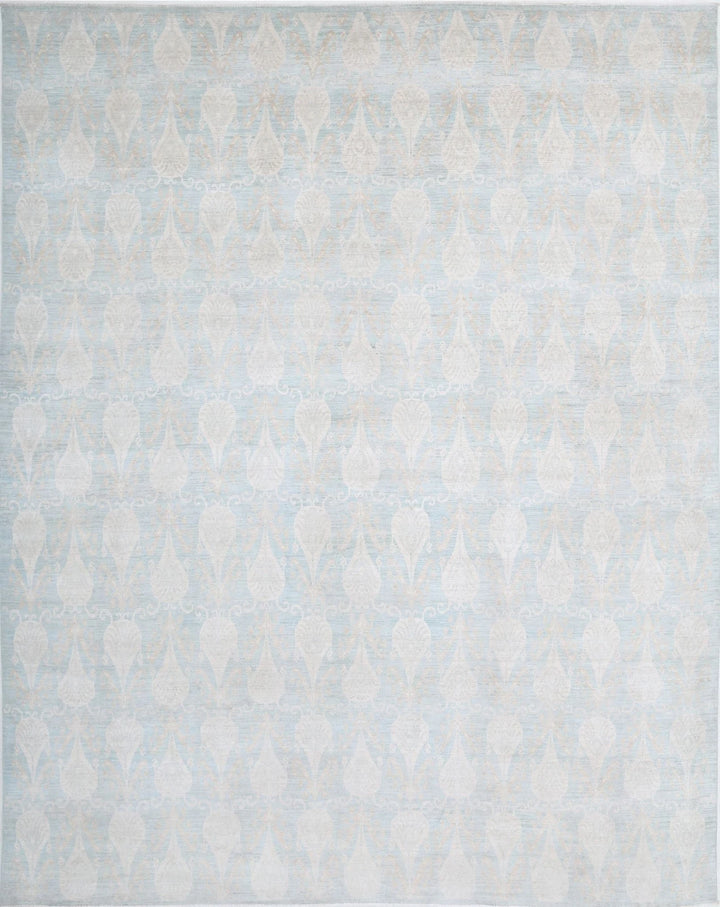 Blue Afghan Oriental Rug 11' 4" x 14' 2" Hand-Knotted | No. AT32493