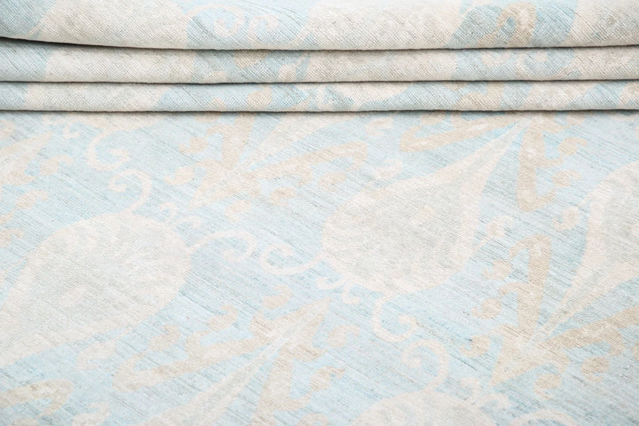 Blue Afghan Oriental Rug 11' 4" x 14' 2" Hand-Knotted | No. AT32493