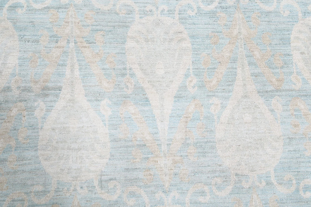 Blue Afghan Oriental Rug 11' 4" x 14' 2" Hand-Knotted | No. AT32493