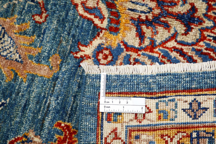 Blue Afghan Ziegler Rug 5' 6" x 7' 11" Hand-Knotted | No. AT32518