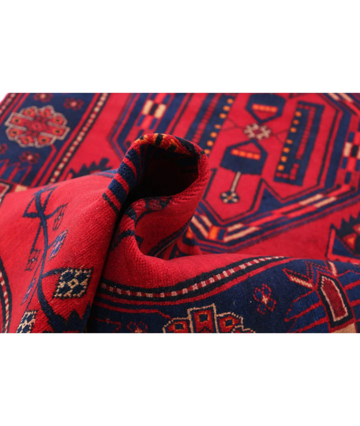 Persian Hamadan Runner Rug 3' 6" x 9' 8" Hand-Knotted | No. AT32600