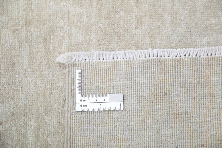 Ivory Afghan Serenity Rug 2' 9" x 12' 2" Hand-Knotted | No. AT32618