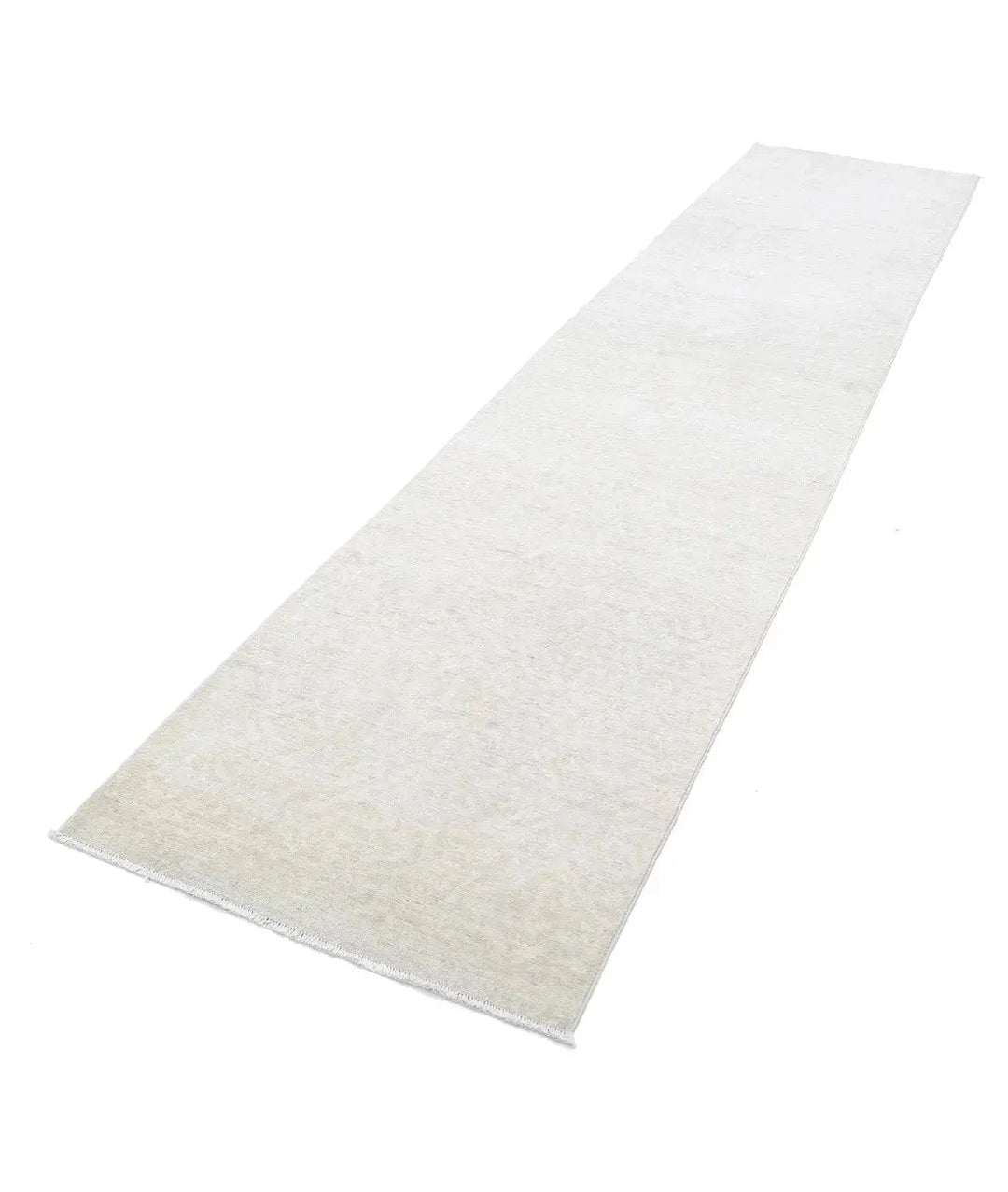 Ivory Afghan Serenity Rug 2' 9" x 12' 2" Hand-Knotted | No. AT32618