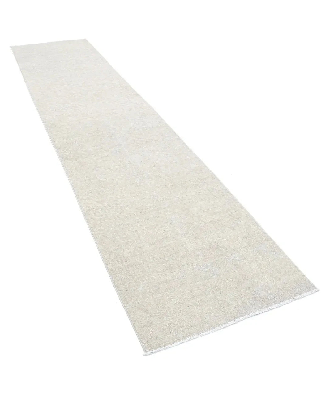 Ivory Afghan Serenity Rug 2' 9" x 12' 2" Hand-Knotted | No. AT32618