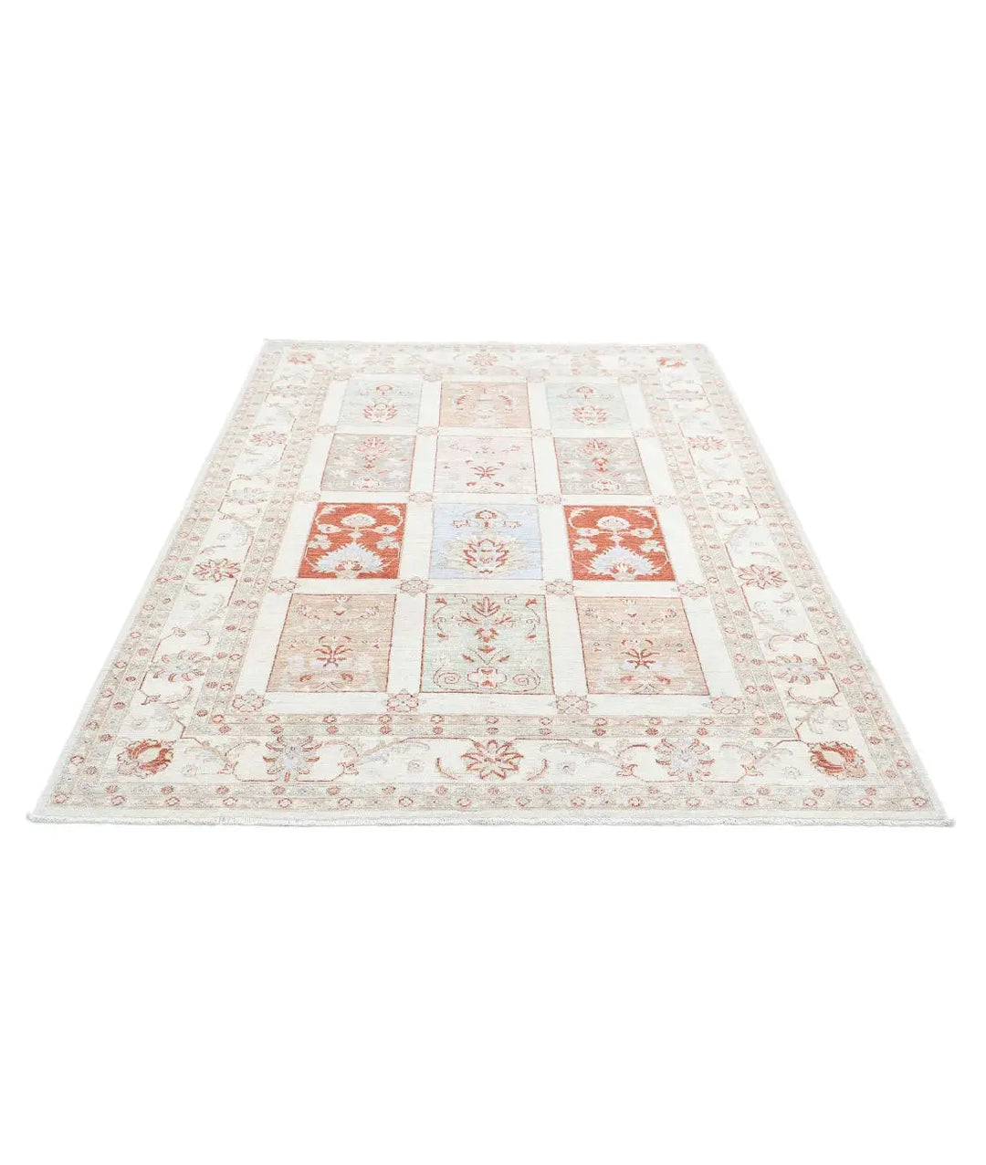 Afghan Serenity Rug 5' 6" x 7' 7" Hand-Knotted | No. AT32686