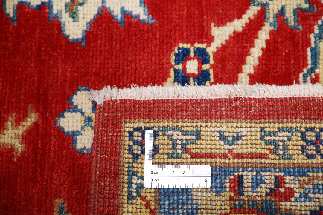 Red Afghan Ziegler Rug 5' 0" x 6' 4" Hand-Knotted | No. AT32688